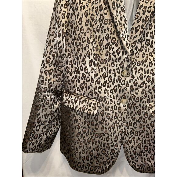 Banana Republic Womens 12 Long & Lean Leopard Print Blazer Career Whimsigoth - Picture 5 of 14